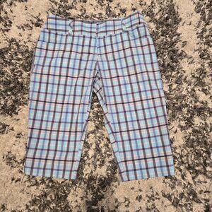Adidas Women’s Climalite Plaid Golf Shorts | Size 6 | Blue & Pink